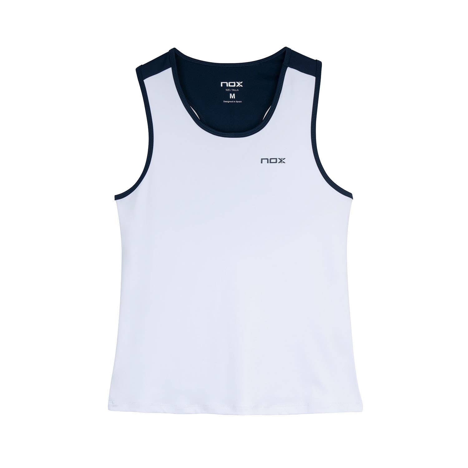 CAMISETA TIRANTES NOX TEAM MUJER BLANCO/AZUL OSCURO