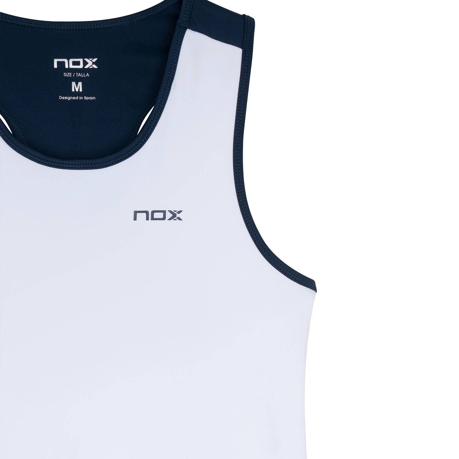 CAMISETA TIRANTES NOX TEAM MUJER BLANCO/AZUL OSCURO