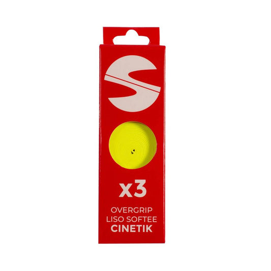 PACK 3 OVERGRIPS LISOS SOFTEE CINETIK AMARILLO