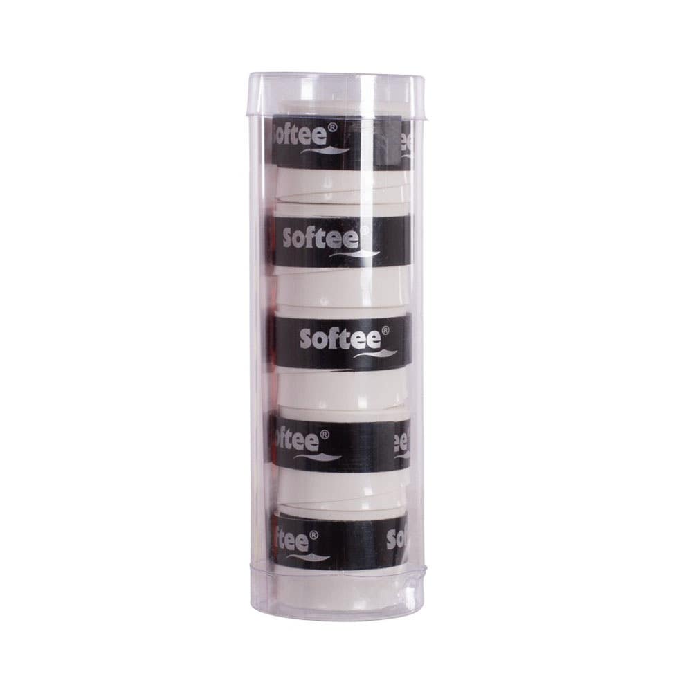 PACK 5 OVERGRIPS LISOS SOFTEE TECH BLANCO