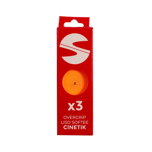 PACK 3 OVERGRIPS LISOS SOFTEE CINETIK NARANJA