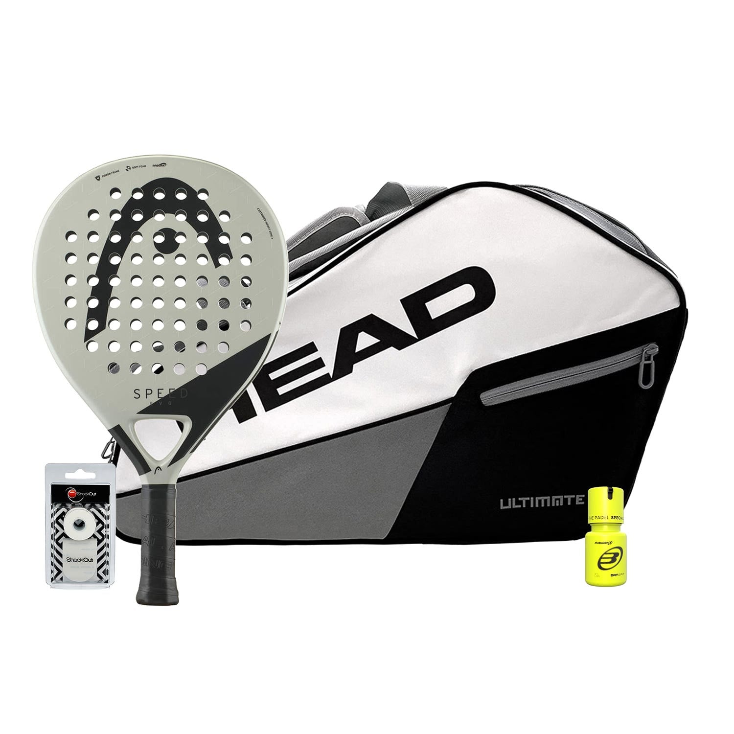 PACK HEAD EVO SPEED PALETERO CORE PADEL ULTIMATE WHITE