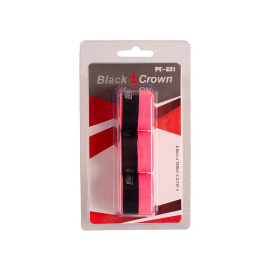 BLISTER 3 UDS OVERGRIPS BLACK CROWN PERFORADOS ROSA