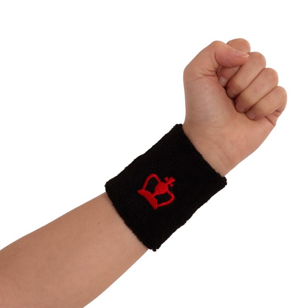PACK 2 UDS MUÑEQUERAS BLACK CROWN CORTAS NEGRO/ROJO