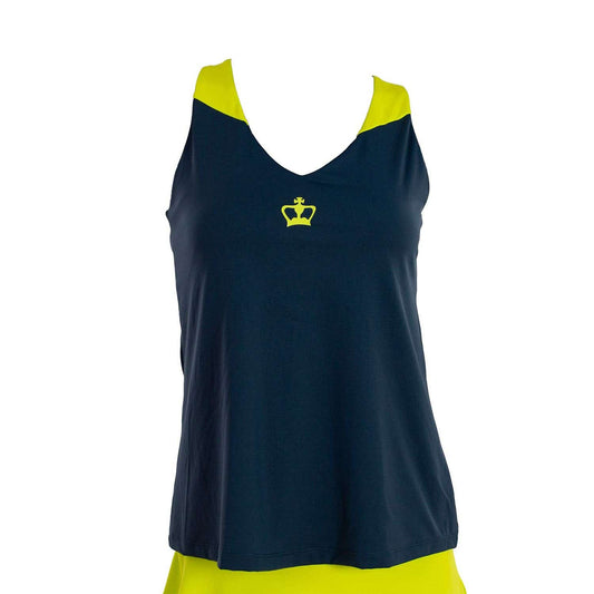 CAMISETA BLACK CROWN RODAS MUJER AZUL/AMARILLO