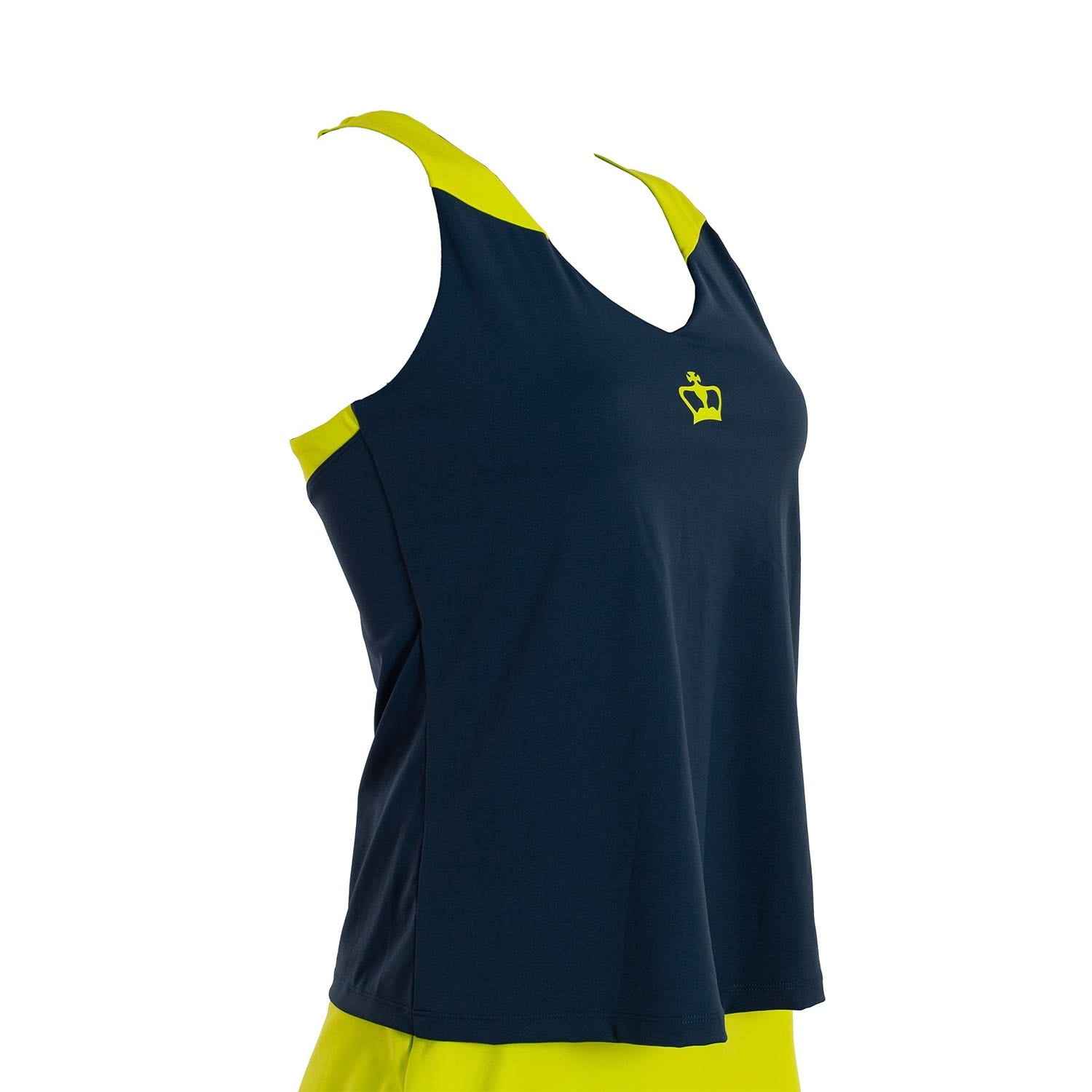 CAMISETA BLACK CROWN RODAS MUJER AZUL/AMARILLO