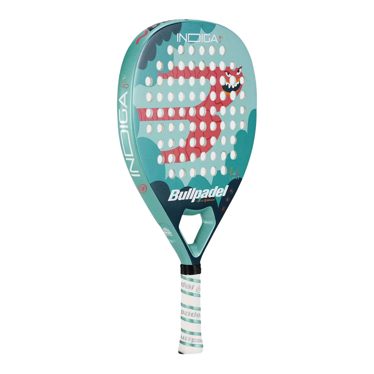 La Indiga Girl de Bullpadel es perfecta para las jóvenes promesas del pádel. Con solo 27 Junior, esta pala está diseñada específicamente para jugadoras en crecimiento, ofreciendo un equilibrio ideal entre ligereza y control. 