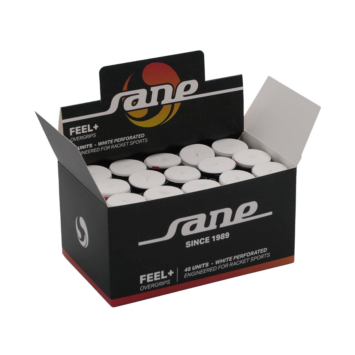 CAJA DE 45 OVERGRIPS SANE FEEL PERFORADOS BLANCOS