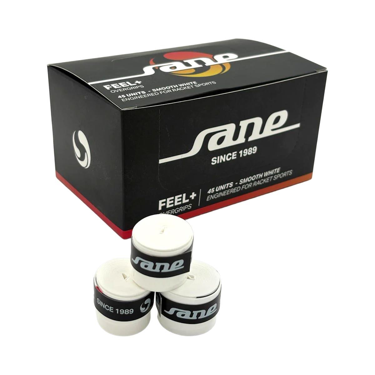 CAJA DE 45 OVERGRIPS SANE FEEL LISOS BLANCOS