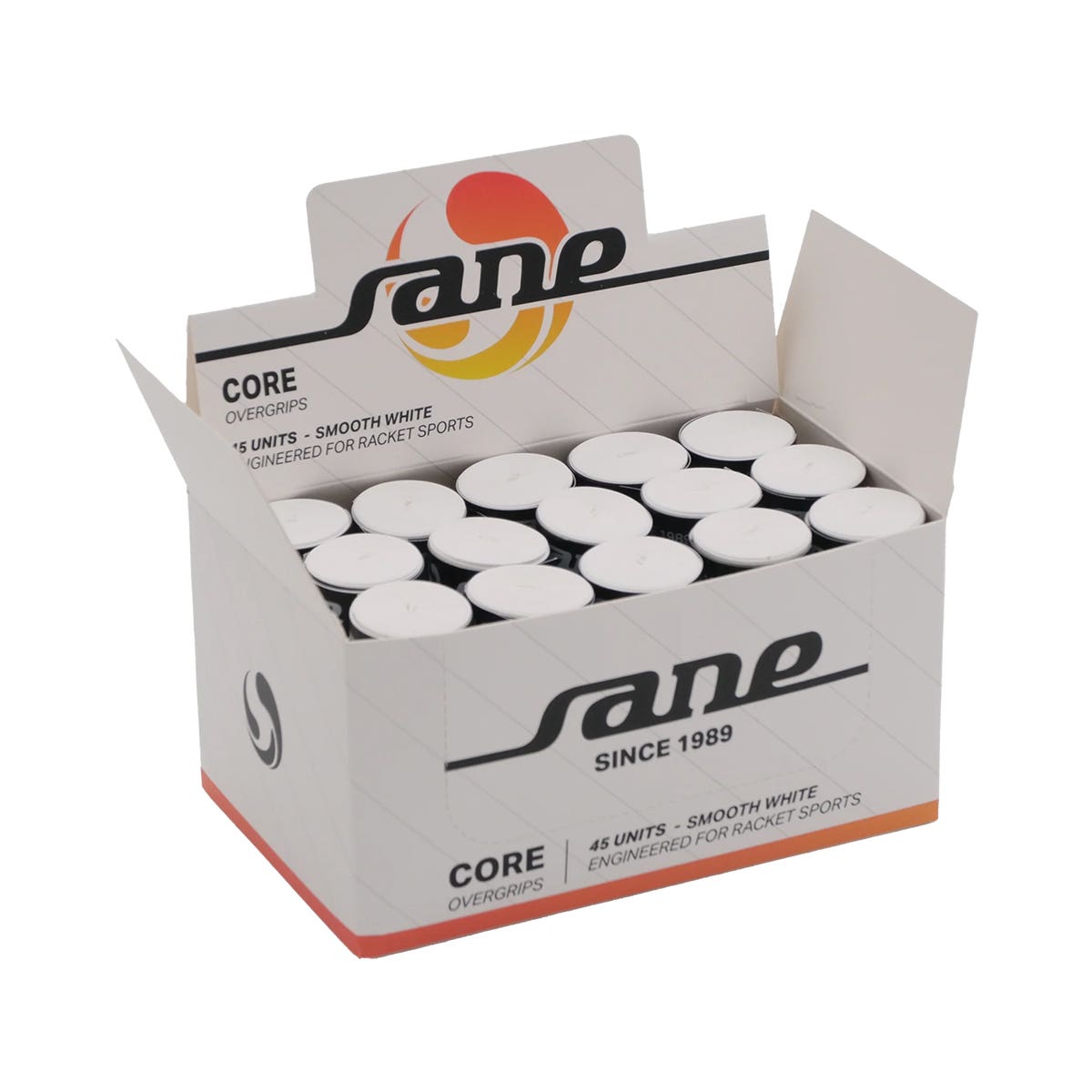CAJA DE 45 OVEGRIPS SANE CORE LISOS BLANCOS