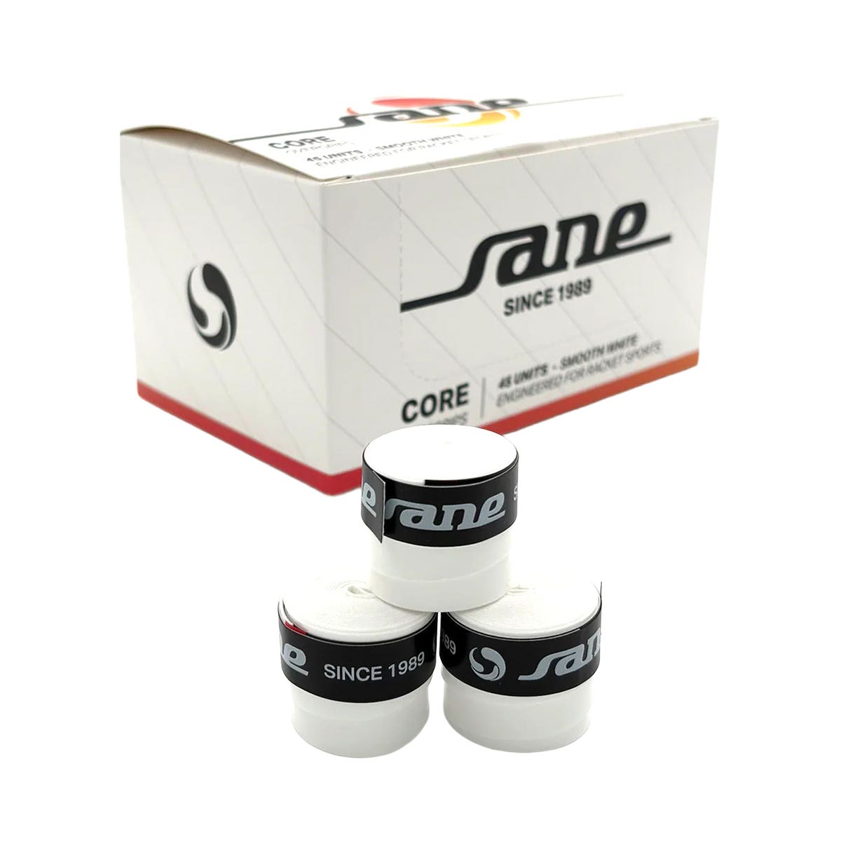CAJA DE 45 OVEGRIPS SANE CORE LISOS BLANCOS