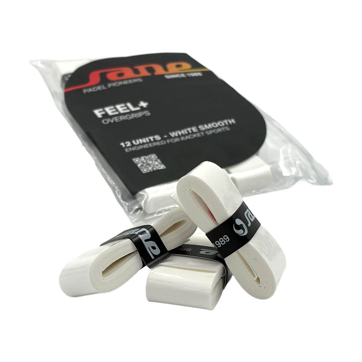 BLISTER DE 12 UDS OVERGRIPS SANE LISOS BLANCOS