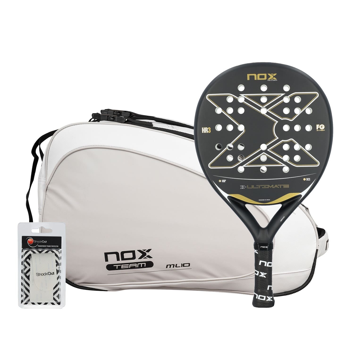 PACK NOX ULTIMATE NEGRO DORADO + PALETERO NOX ML10 TEAM