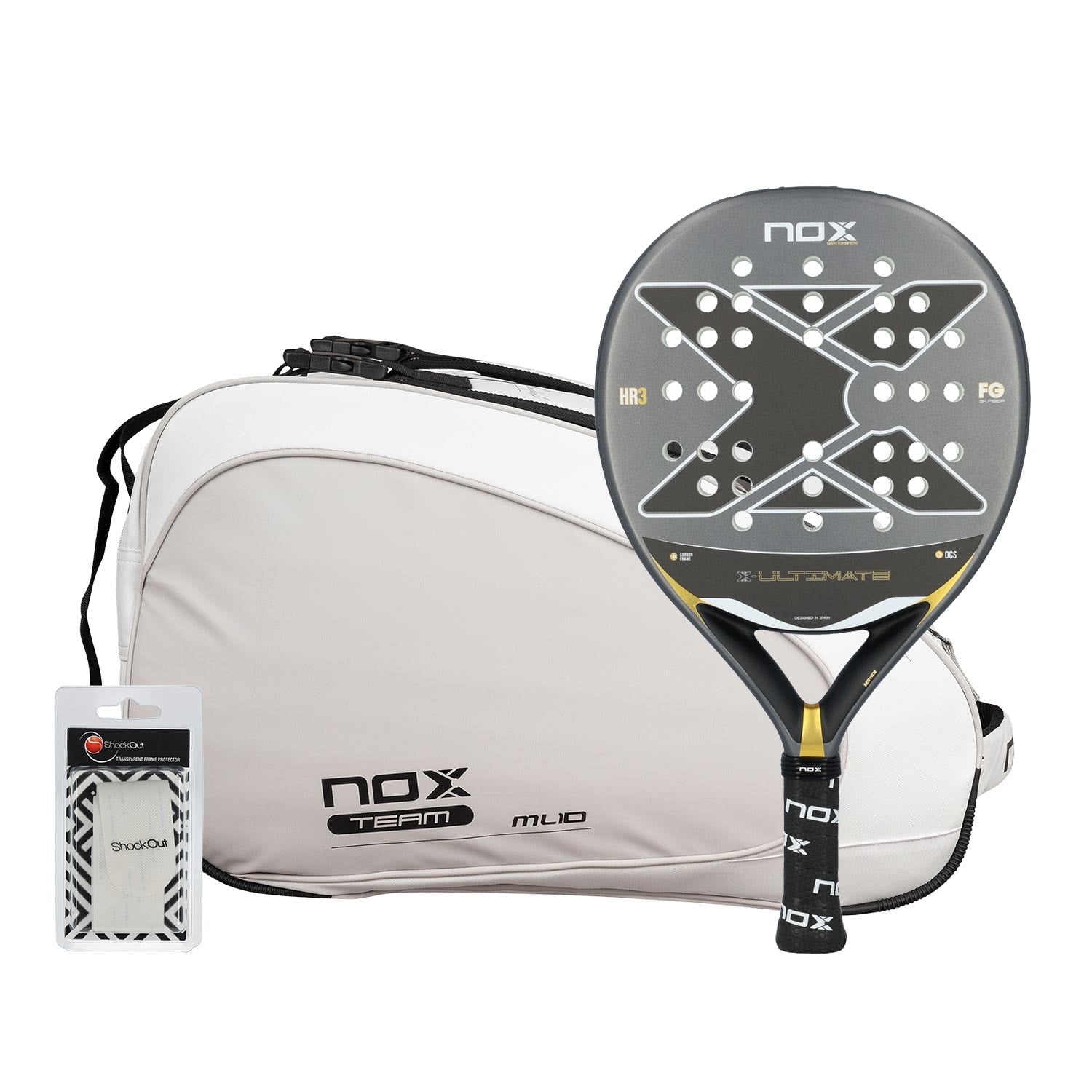 PACK NOX ULTIMATE GRIS DORADO + PALETERO ML10 TEAM