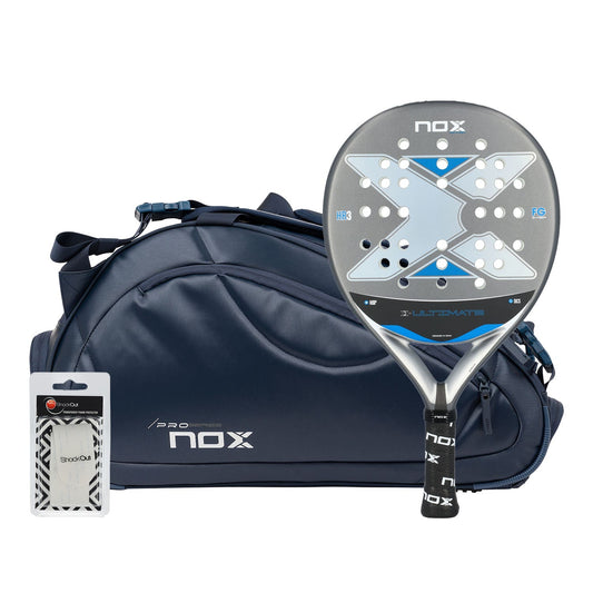 PACK NOX ULTIMATE PLATA AZUL + PALETERO NOX PRO SERIES
