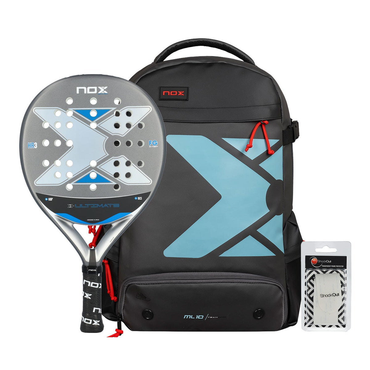 PACK NOX ULTIMATE GRIS AZUL + MOCHILA NOX ML10 TEAM