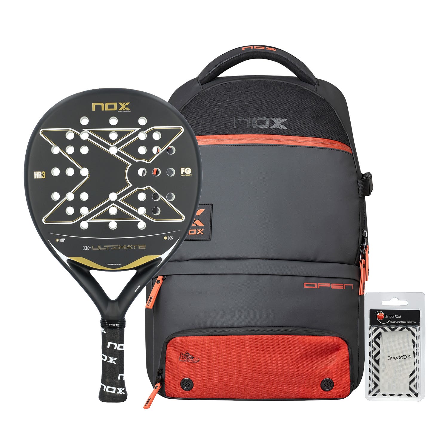 PACK NOX ULTIMATE NEGRO DORADO + MOCHILA NOX LUXURY OPEN