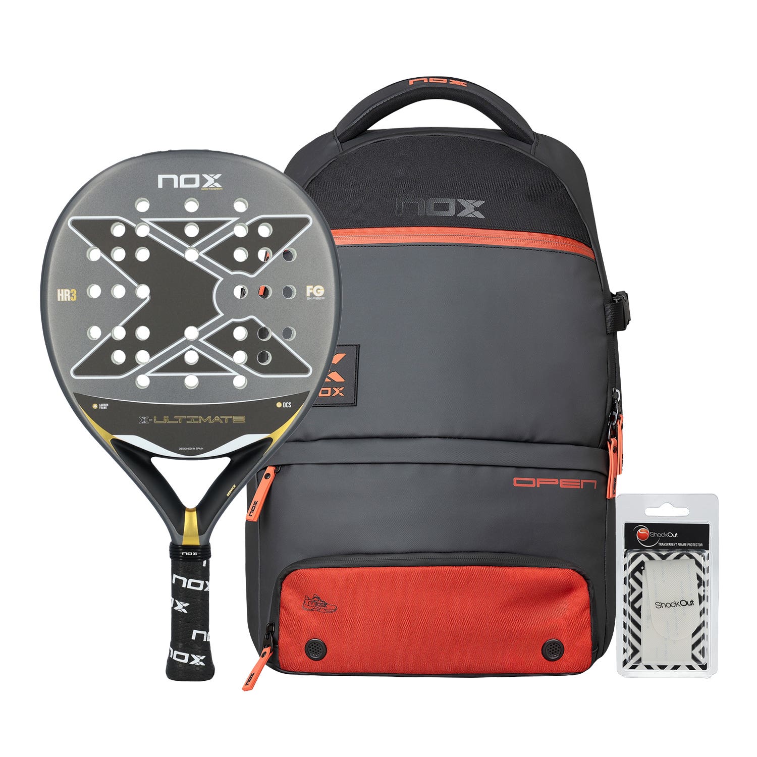 PACK NOX ULTIMATE GRIS DORADO + MOCHILA NOX LUXURY OPEN