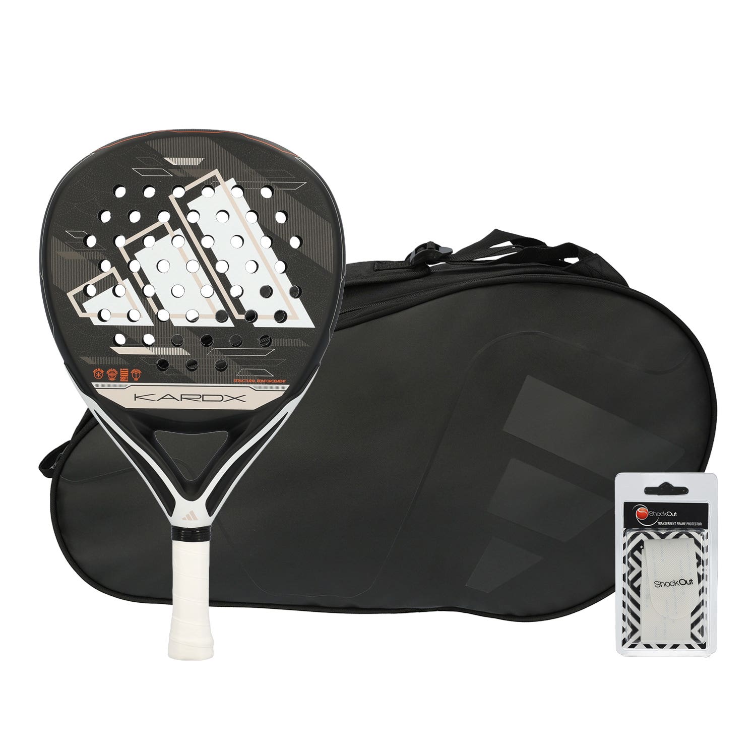 PACK ADIDAS KARDX NEGRO + PALETERO ADIDAS CARBON CONTROL