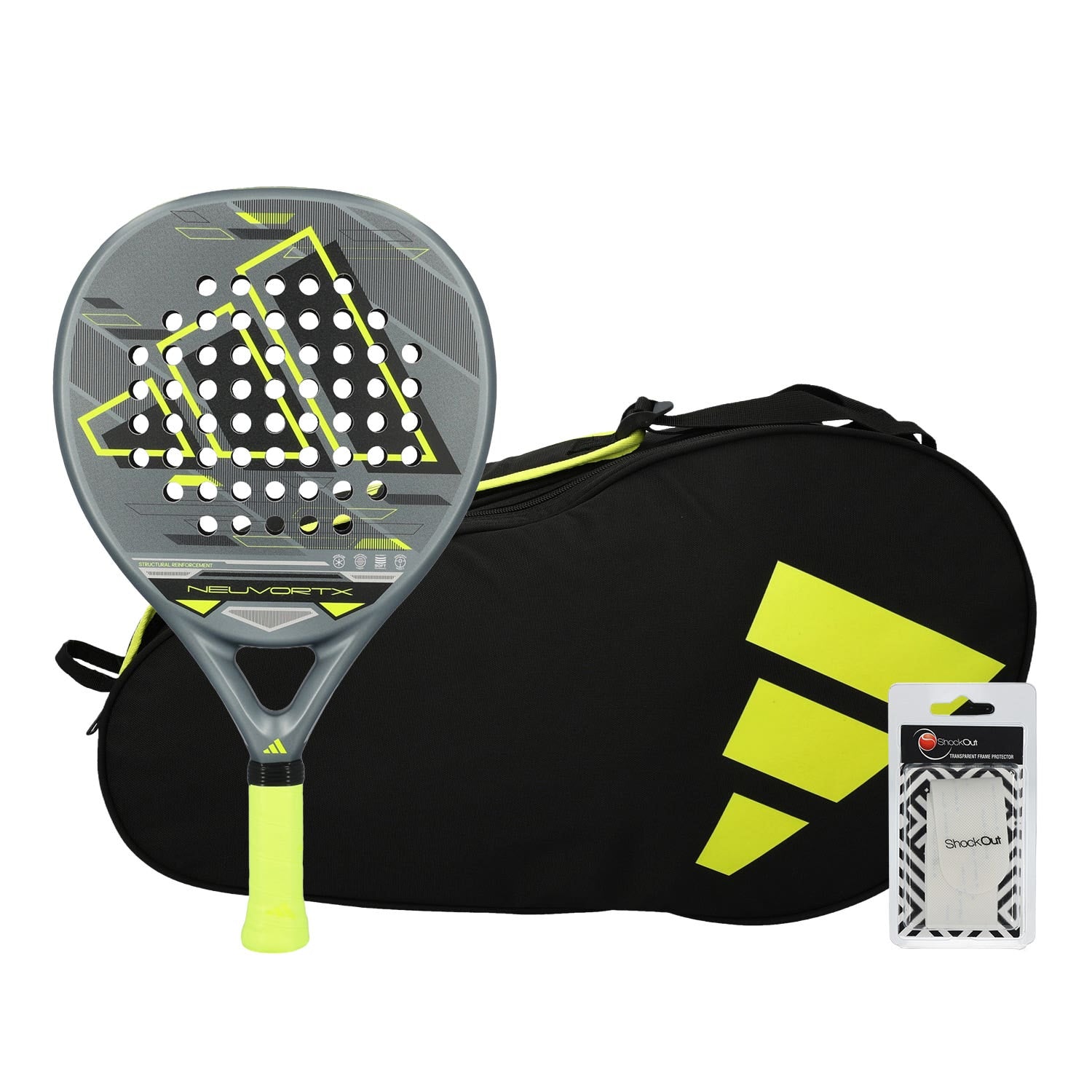 PACK ADIDAS NEUVORTX NEGRO LIMA + PALETERO ADIDAS CONTROL