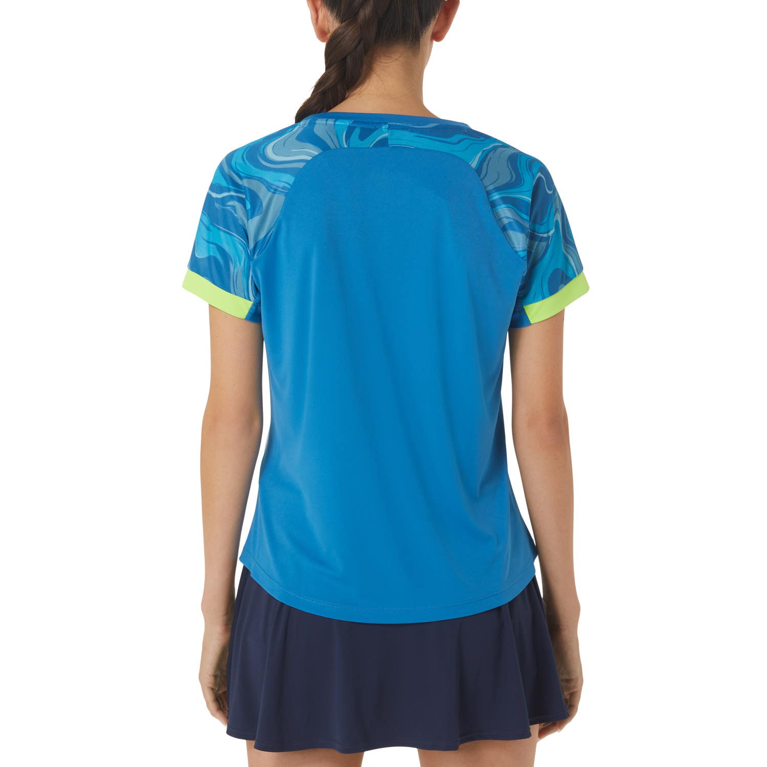 CAMISETA ASICS WOMEN COURT GRAPHIC SS TOP 2042A258 MUJER AZUL
