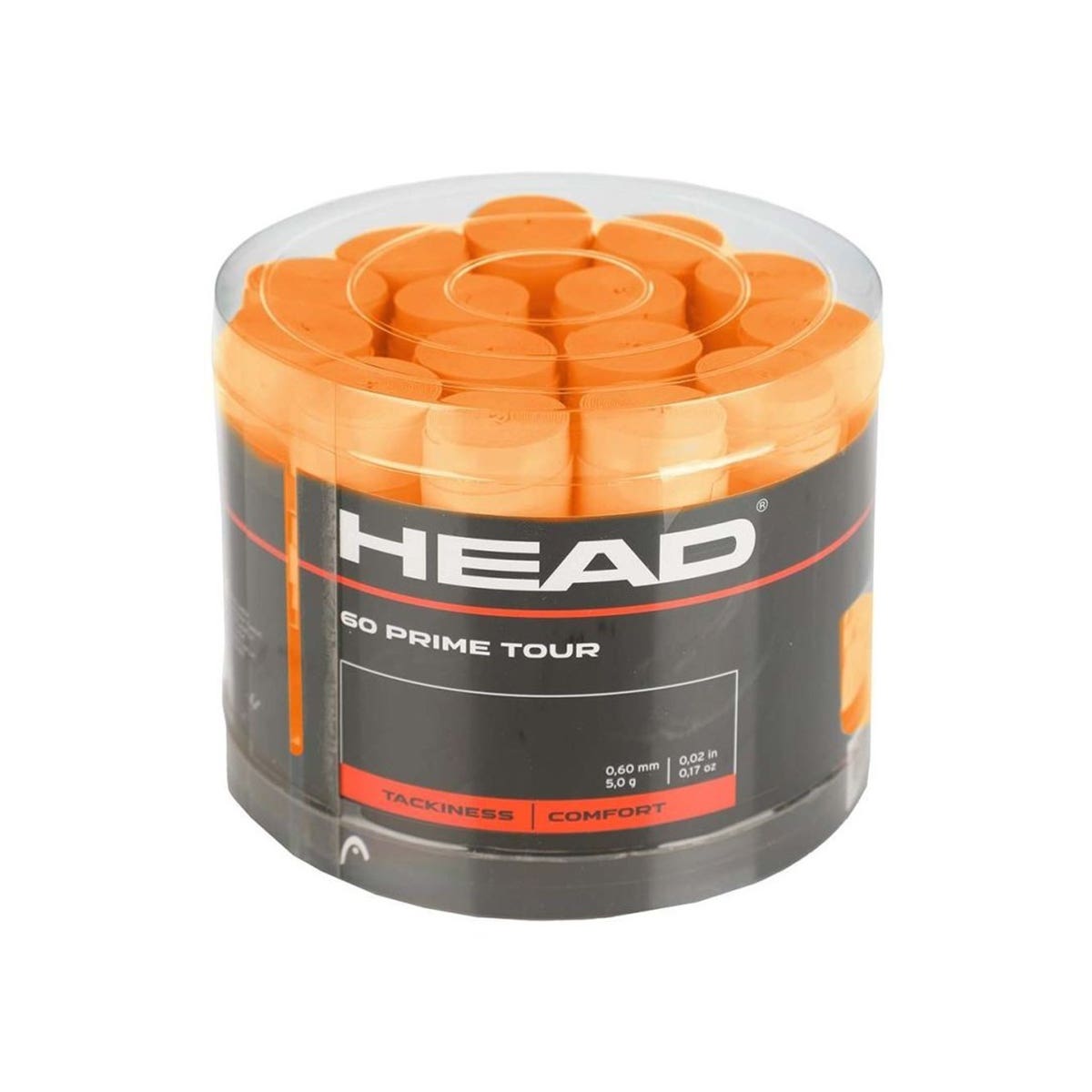 CUBO 60 UDS. OVERGRIPS HEAD PRIME TOUR NARANJA