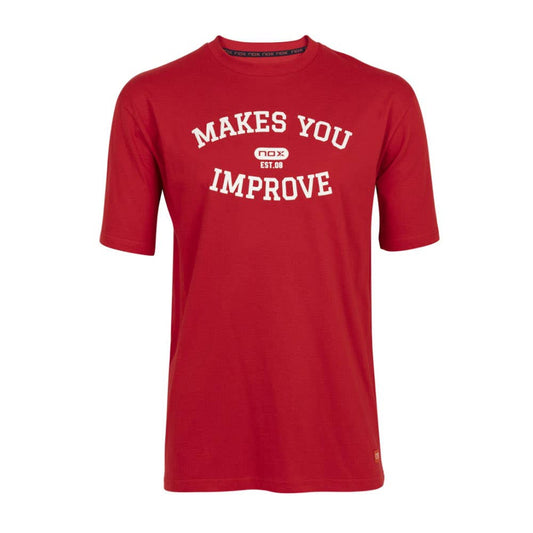 CAMISETA BASIC NOX ROJA LETRAS BLANCAS