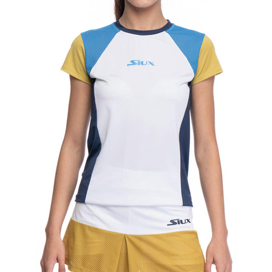CAMISETA SIUX COLOR BLOCK MUJER AZUL/BLANCO (BLWH)
