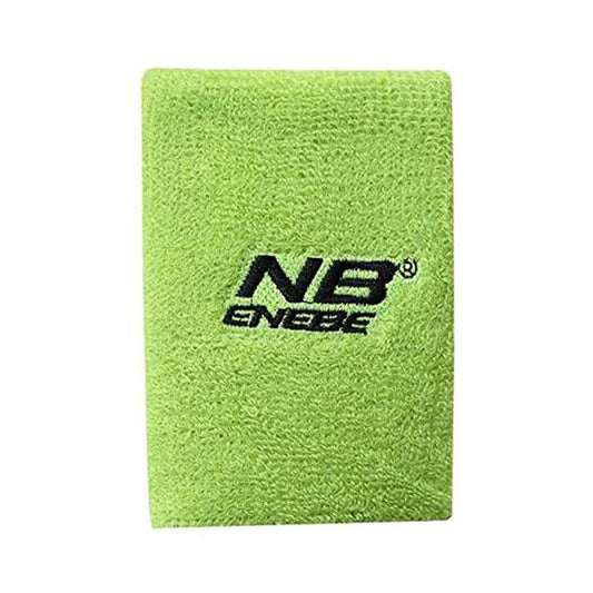 MUÑEQUERA ENEBE VERDE FLUOR LOGO NEGRO
