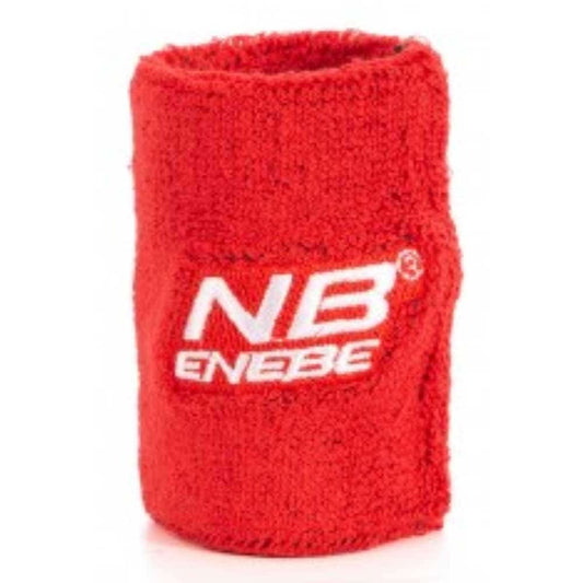 MUÑEQUERA ENEBE ROJO LOGO BLANCO