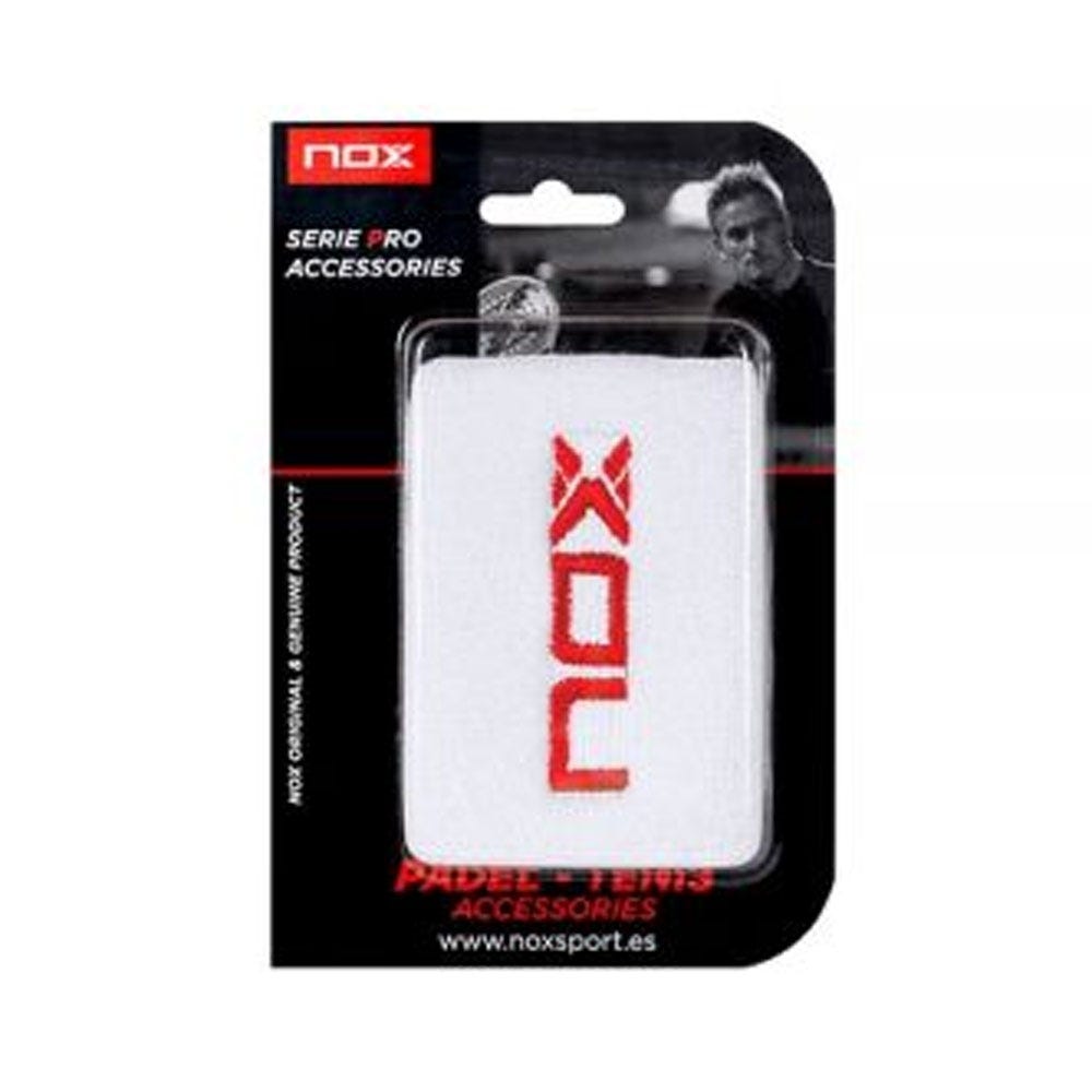 BLISTER (2 UDS) MUÑEQUERA NOX BLANCO LOGO ROJO MUBLRO2UD