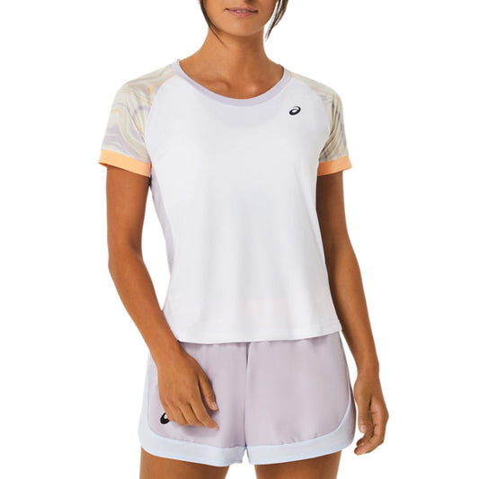 CAMISETA ASICS WOMEN COURT GRAPHIC SS TOP 2042A258 MUJER BLANCO