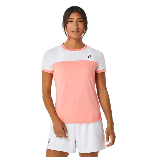 CAMISETA ASICS WOMEN COURT SS TOP 2042A262 MUJER CORAL