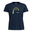 CAMISETA HEAD CLUB LARA MUJER AZUL MARINO