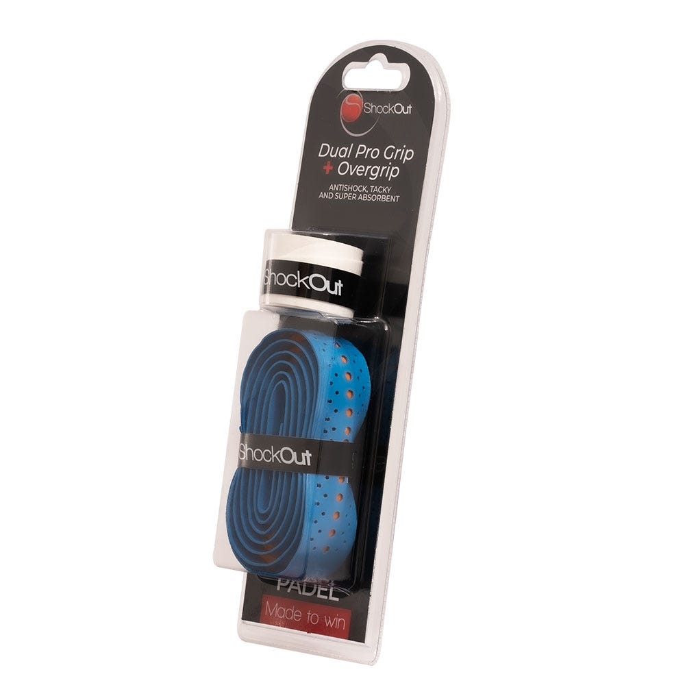 SHOCKOUT DUAL PRO GRIP Y OVERGRIP AZUL NARANJA