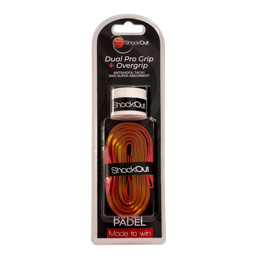 SHOCKOUT DUAL PRO GRIP Y OVERGRIP FUCSIA AMARILLO
