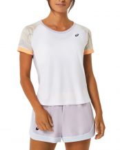 CAMISETA ASICS  COURT GRAPHIC SS TOP BLANCO LILA MUJER