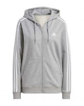 SUDADERA ADIDAS 3 FRANJAS GRIS CLARO MUJER