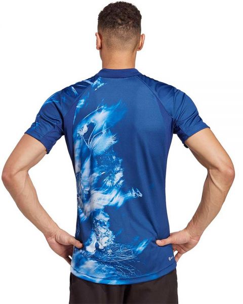 Polo Adidas Azul - Tela transpirable