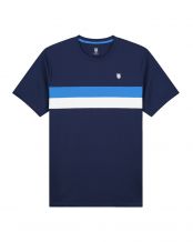 CAMISETA KWISS CORE TEAM STRIPE CREW AZUL MARINO BLANCO