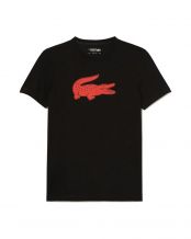 CAMISETA LACOSTE NEGRO NARANJA