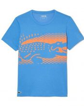 CAMISETA LACOSTE AZUL NARANJA