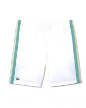 PANTALN CORTO LACOSTE BLANCO AZUL