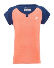 T SHIRT BABOLAT PLAY CS TOP ARANCIONE BLU NAVY BAMBINA JUNIOR