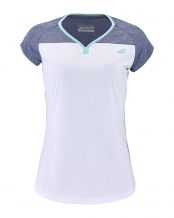 CAMISETA BABOLAT PLAY CS TOP BLANCO AZUL MUJER