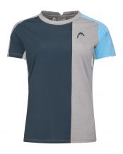 CAMISETA HEAD PADEL TECH GRIS AZUL MARINO MUJER