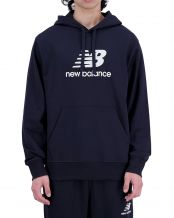 SUDADERA NEW BALANCE ESSENTIALS STACKED LOGO MARINO