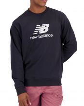 SUDADERA NEW BALANCE ESSENTIALS STACKED LOGO NEGRO