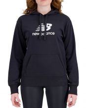 SUDADERA NEW BALANCE ESSENTIALS STACKED LOGO NEGRO MUJER