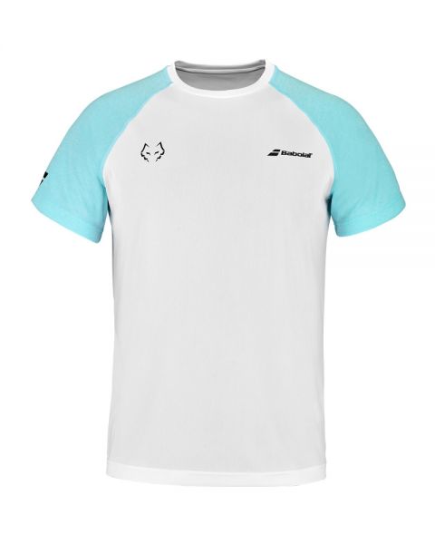 Camiseta Babolat Crew Neck Tee Lebron naranja azul oscuro - Zona de Padel